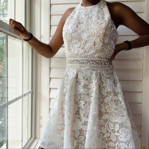 Jovani Backless Embroidered Dress